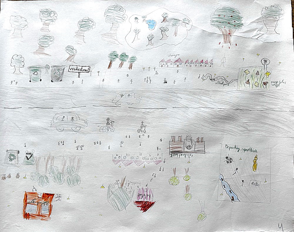 schets door leerlingen Wijk van de Toekomst op papier