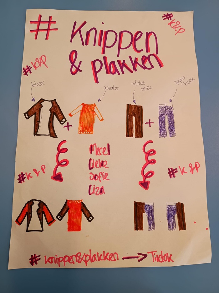 canvas ontwerp knippen en plakken van kleding