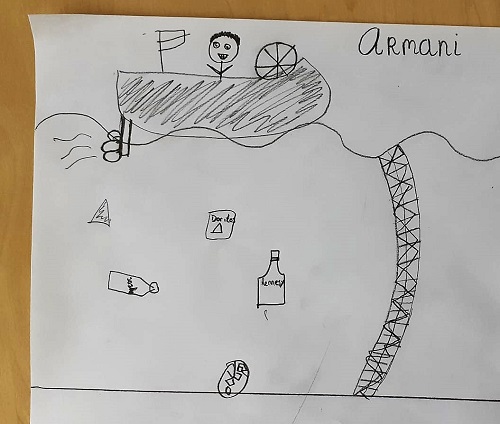 Rosemarn tekening zwerfafval