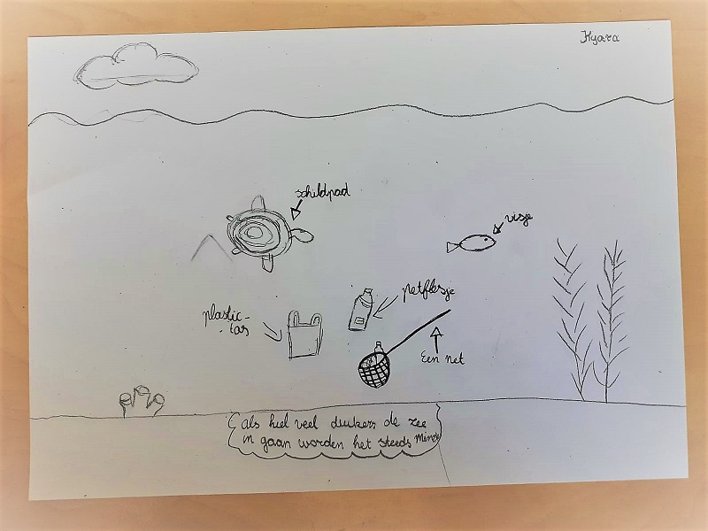 Rosemarn tekening zwerfafval