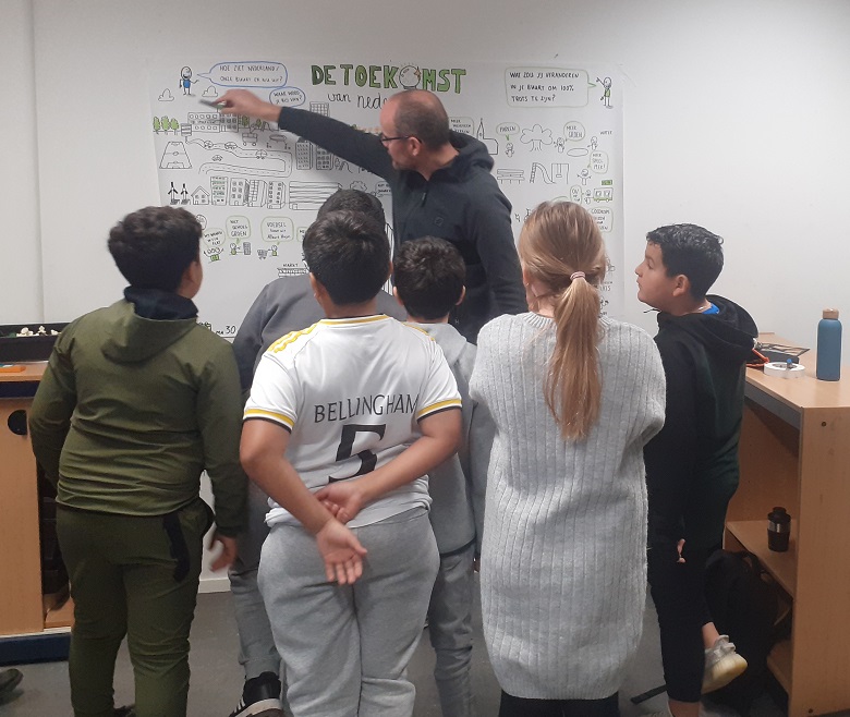 leerlingen basisschool bedenken de toekomst van Nederland