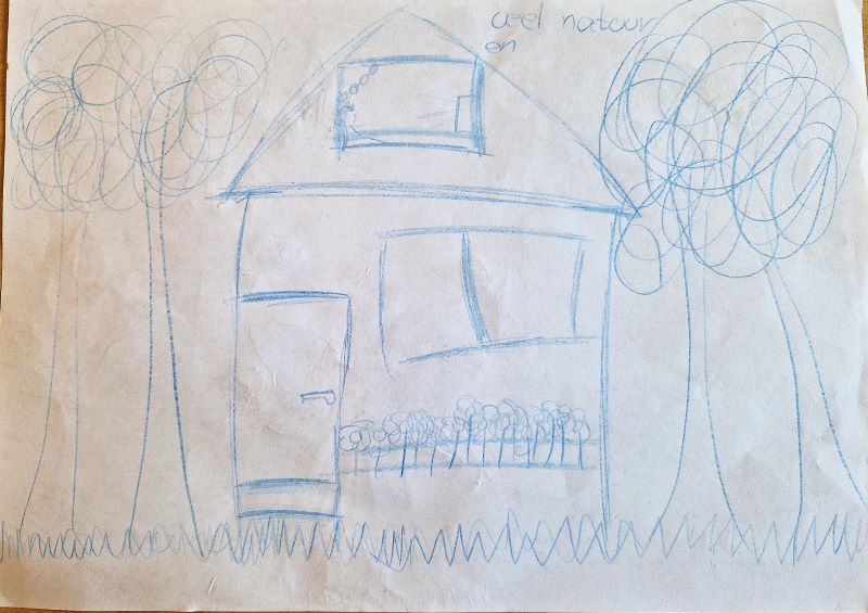 toekomstbeeld: een huis in veel natuur