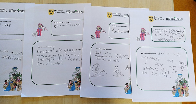 toekomstbeelden van leerlingen op papier