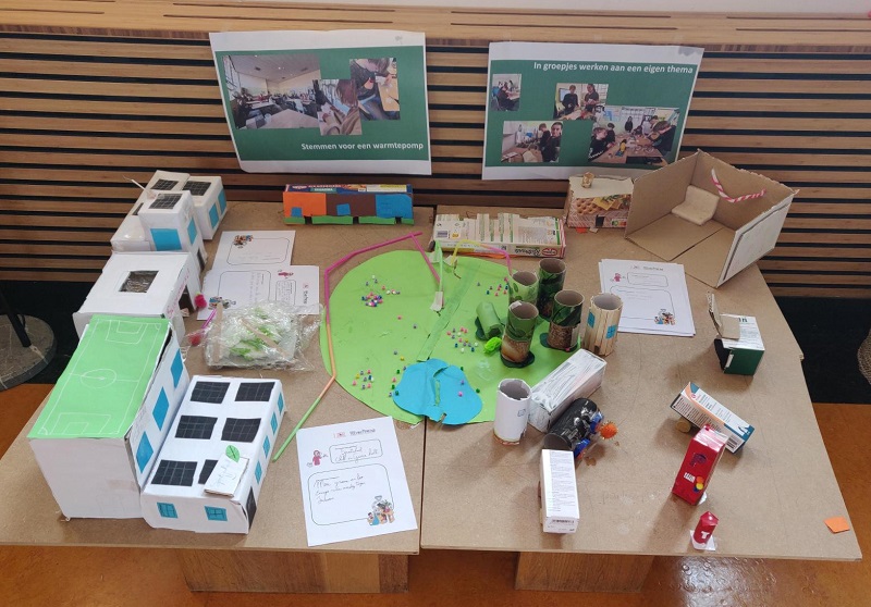 maquette van wijk van de toekomst volgens leerlingen Odyssee, Utrecht