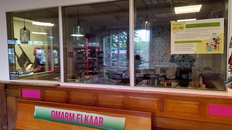 maquettes in de wachtruimte van Krachtstation Kanaleneiland