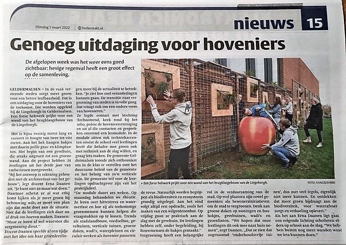 krant Geldermalsen bericht over Lingeborgh
