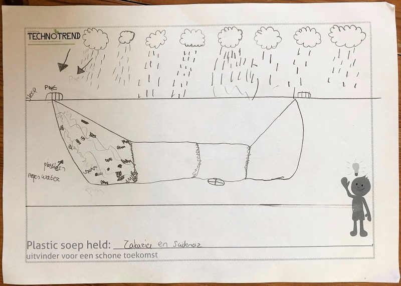 tekening uit workshop Plastic Soep Helden