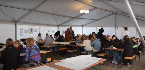 leerlingen in actie bij Klimaatfort