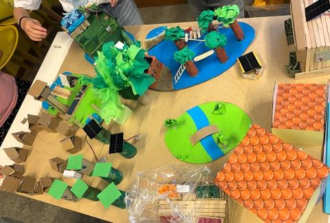 maquette wijk van de toekomst van leerlingen St Dominicus, Utrecht