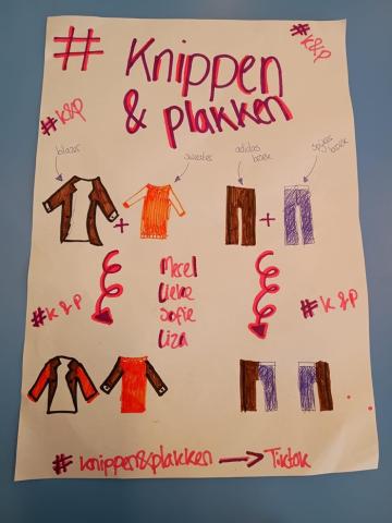 canvas ontwerp knippen en plakken van kleding