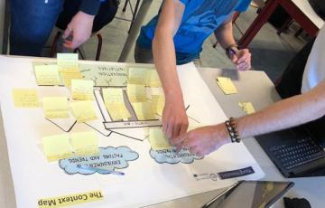 leerlingen met canvas